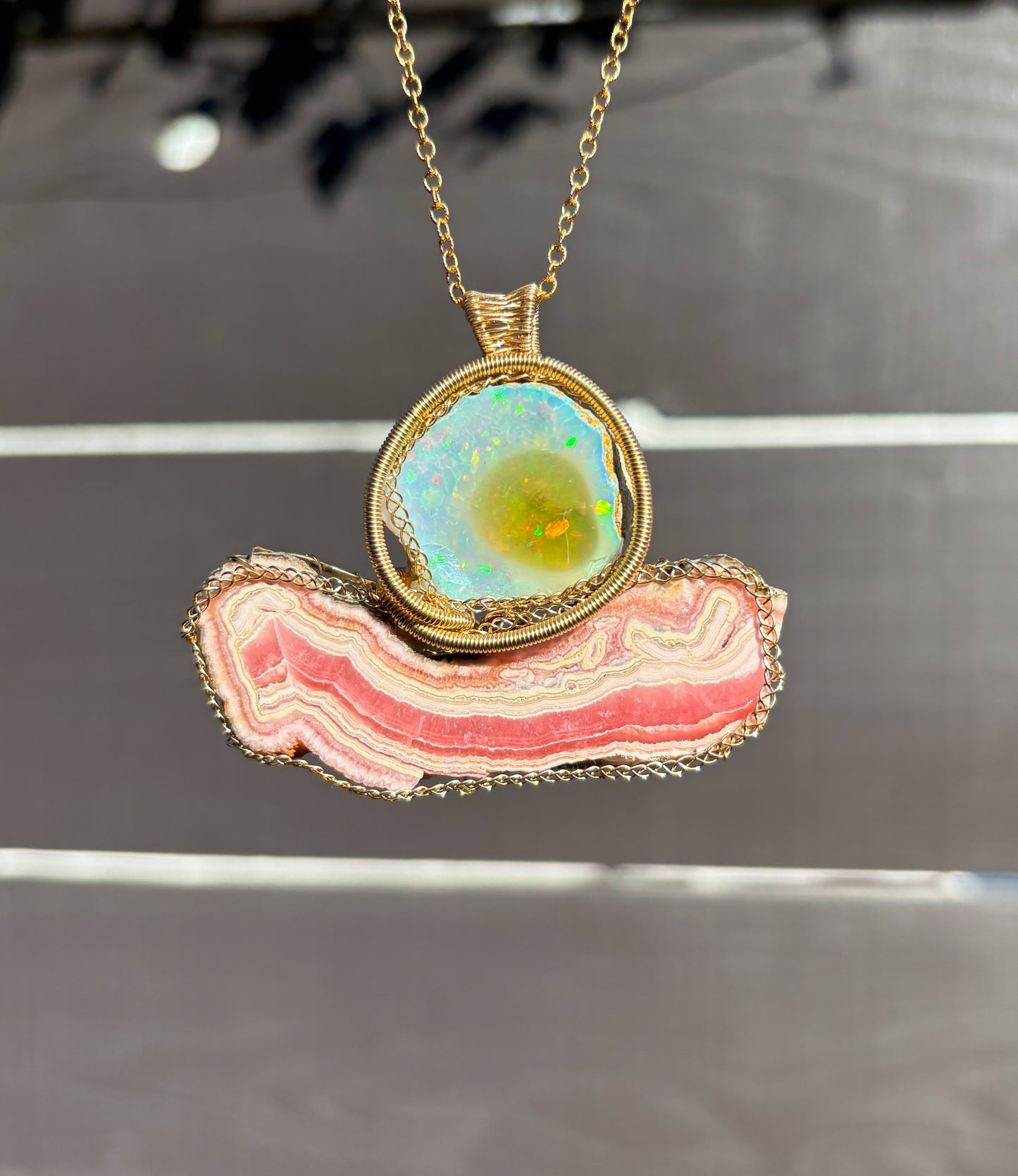 Large Bacon Strip and Single Egg Pendant