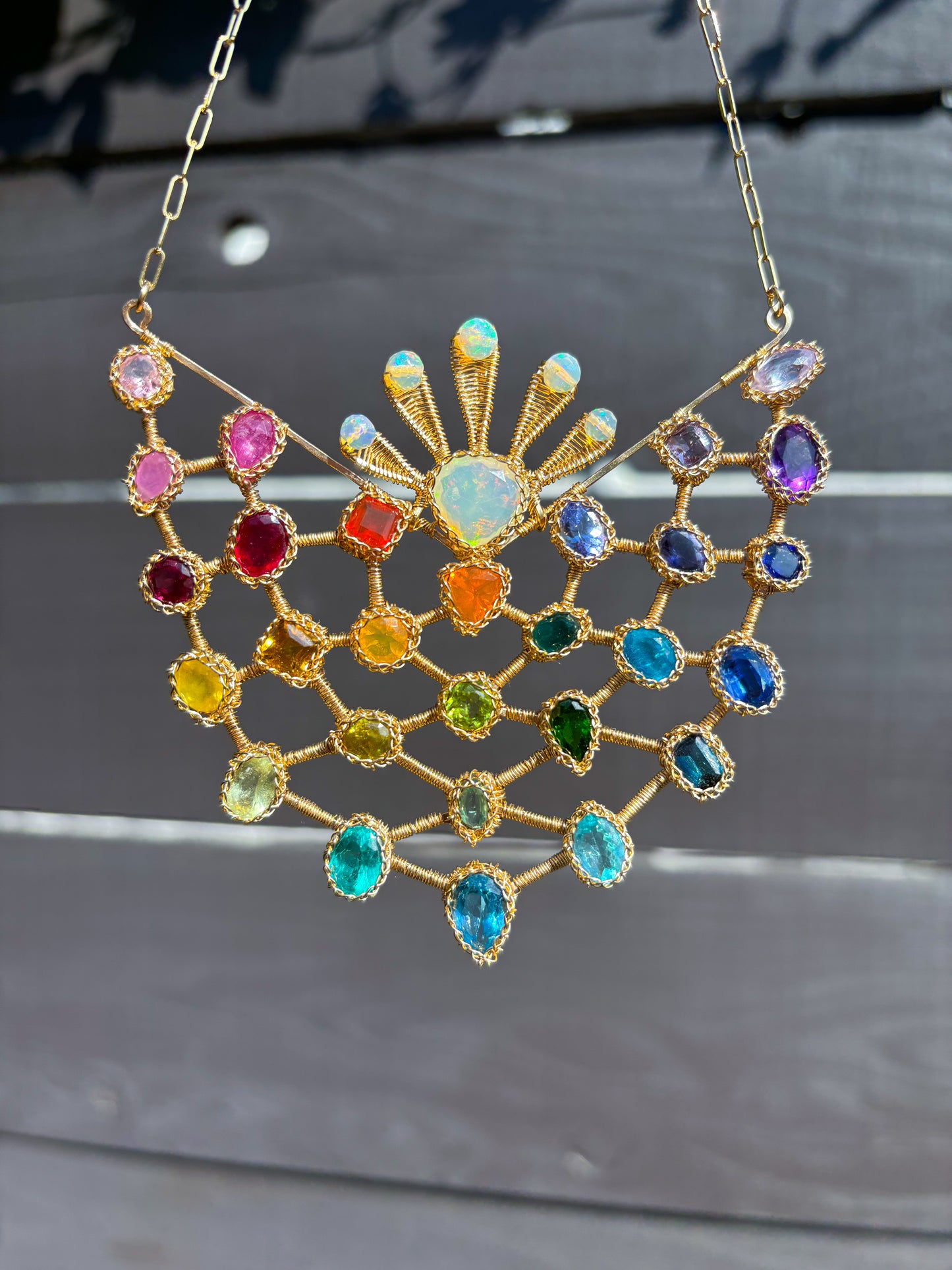Rainbow Matrix Art Collar