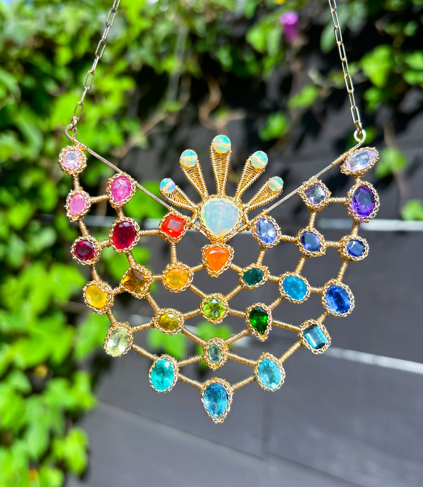 Rainbow Matrix Art Collar