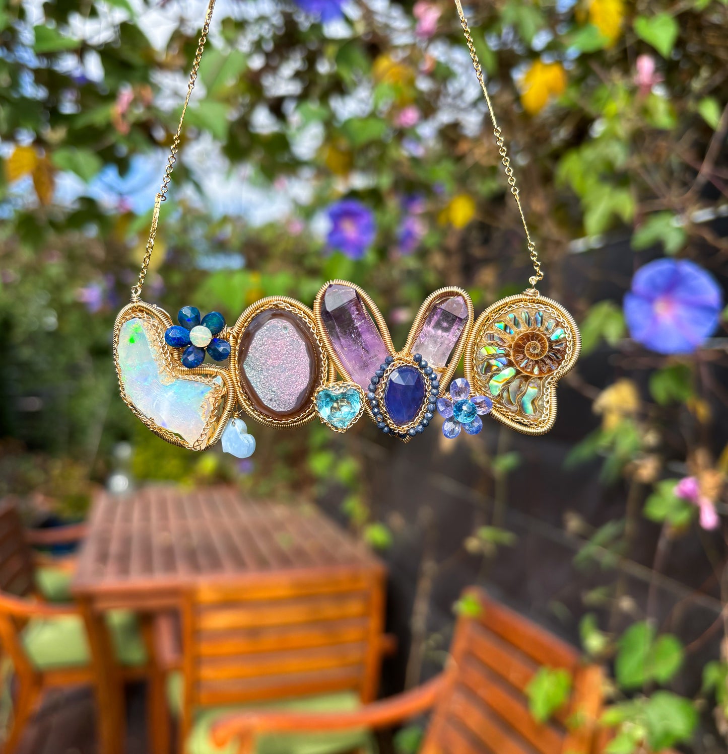 Blue LOVE Bomb Graffiti Necklace