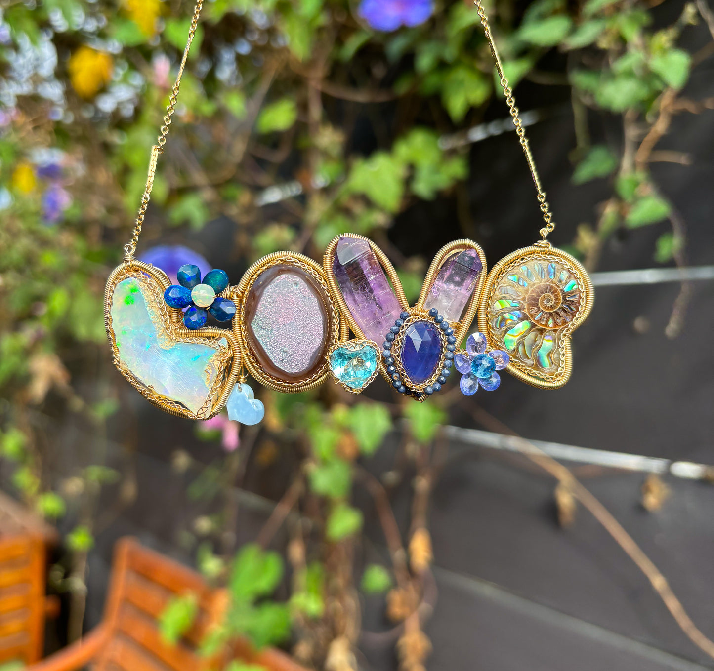 Blue LOVE Bomb Graffiti Necklace