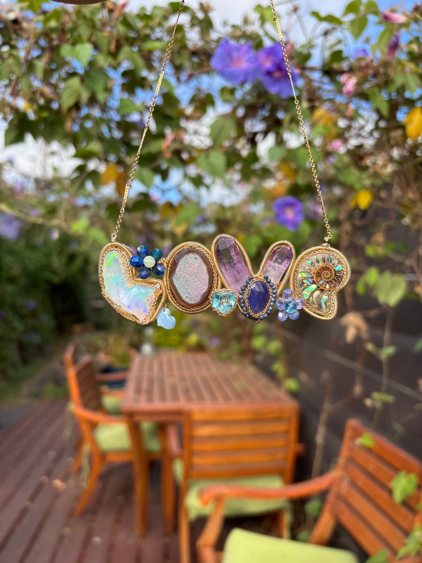 Blue LOVE Bomb Graffiti Necklace