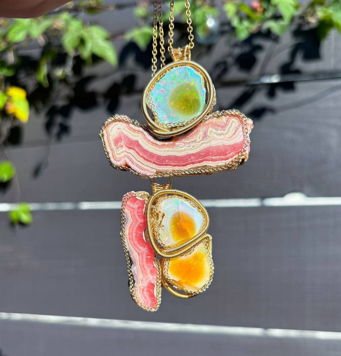 Bacon Strip and Double Egg Breakfast Pendant