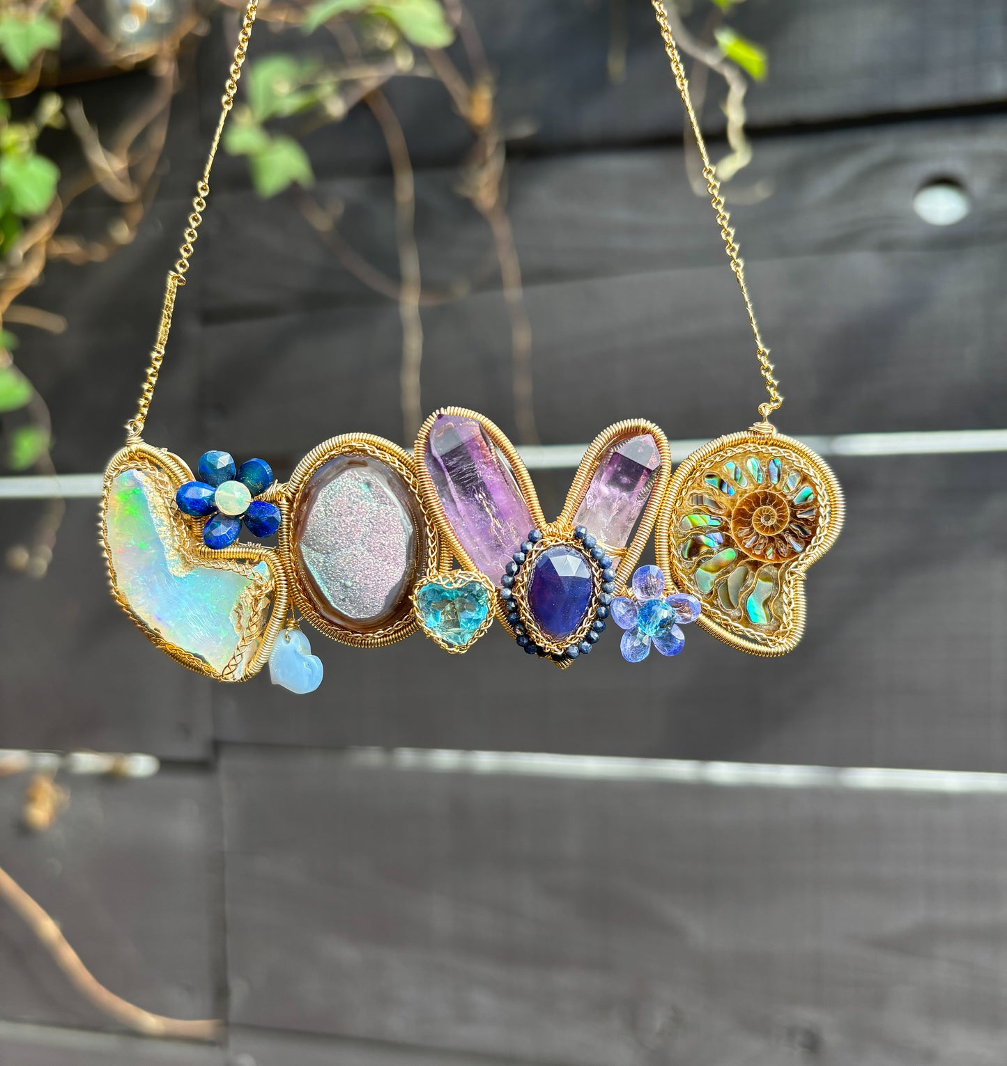 Blue LOVE Bomb Graffiti Necklace