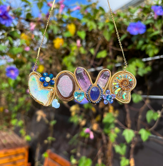 Blue LOVE Bomb Graffiti Necklace