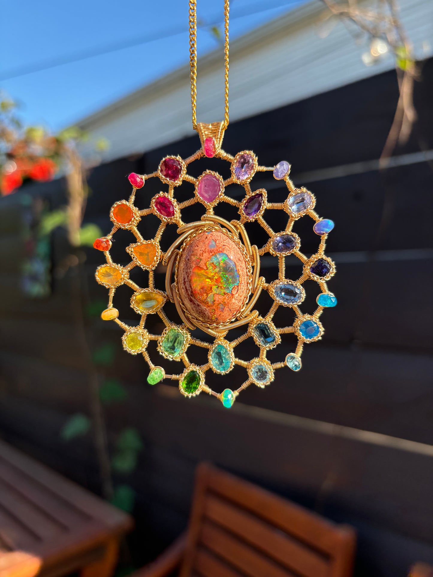 Epic Rainbow Snowflake Pendant