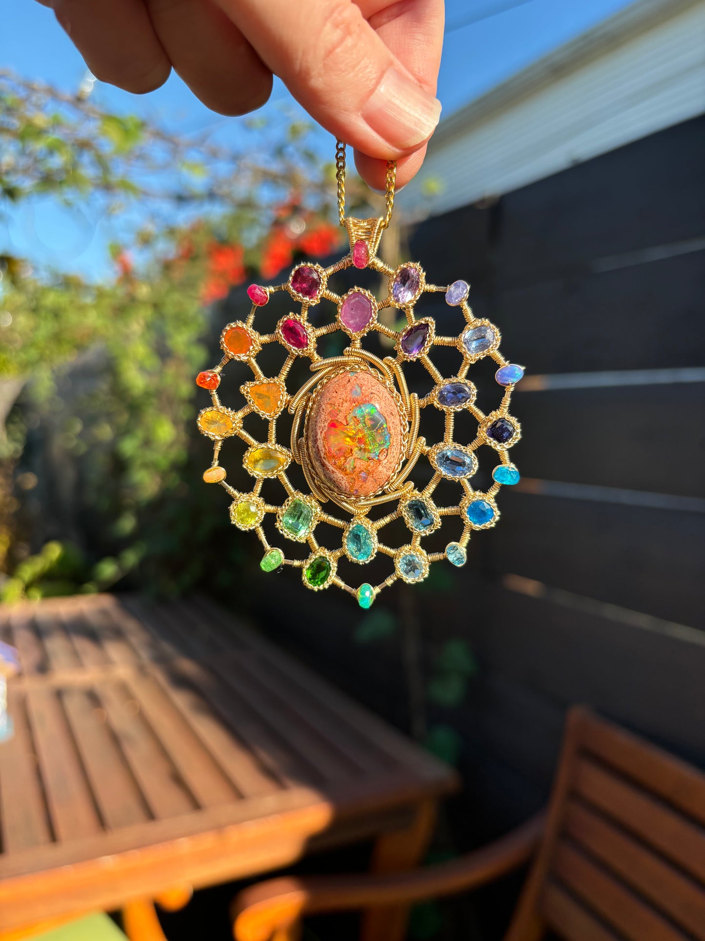 Epic Rainbow Snowflake Pendant