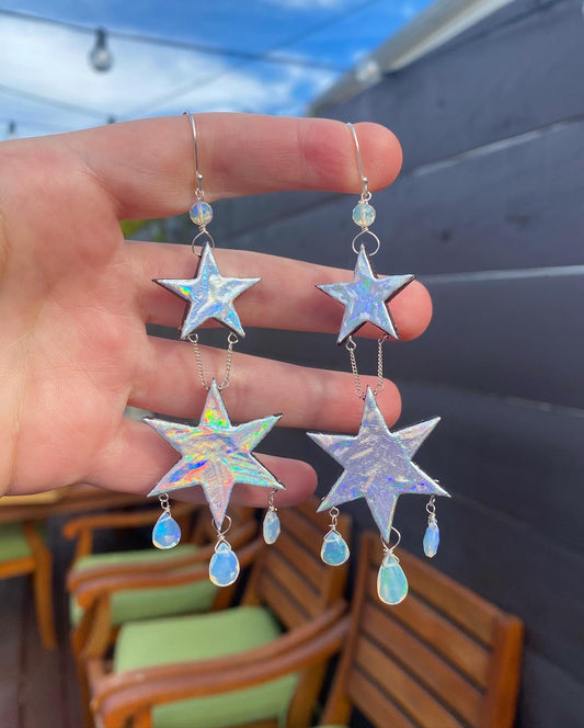 Rainbow Silver Stars