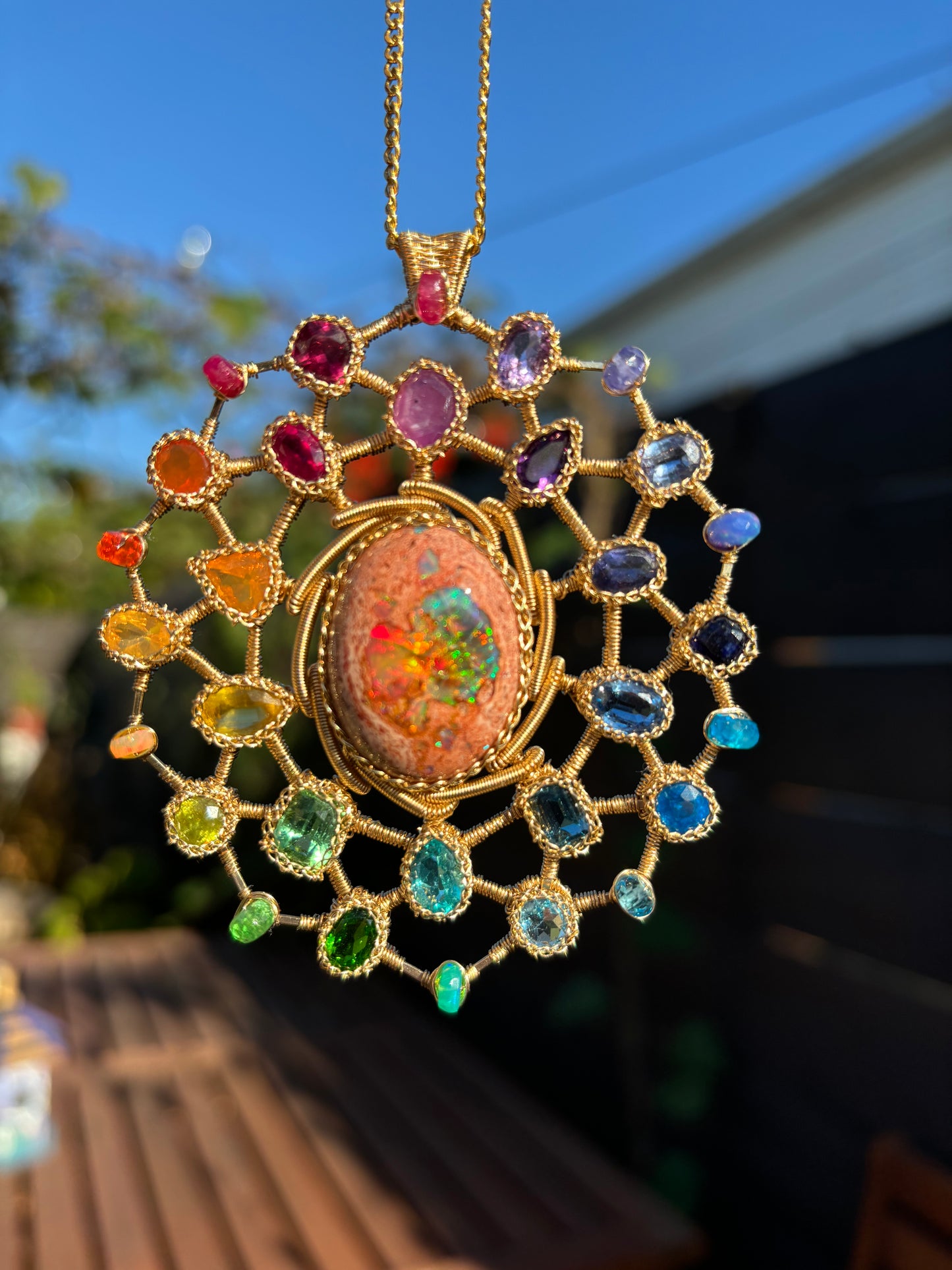 Epic Rainbow Snowflake Pendant