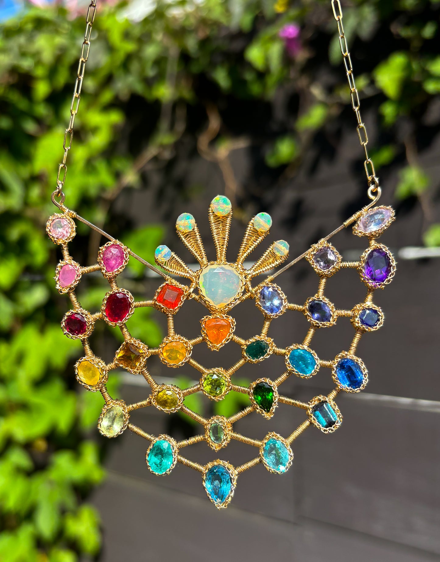 Rainbow Matrix Art Collar