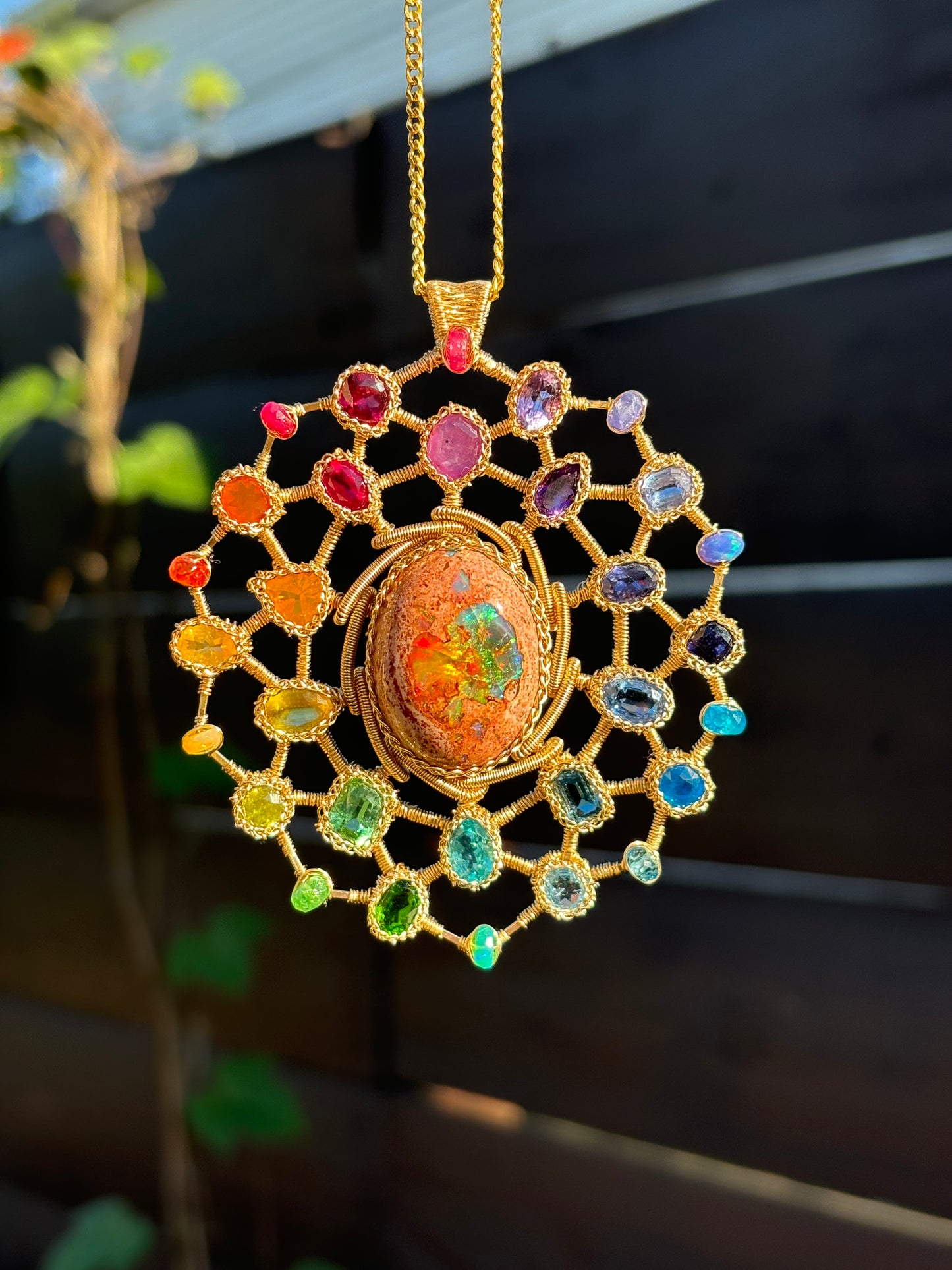 Epic Rainbow Snowflake Pendant