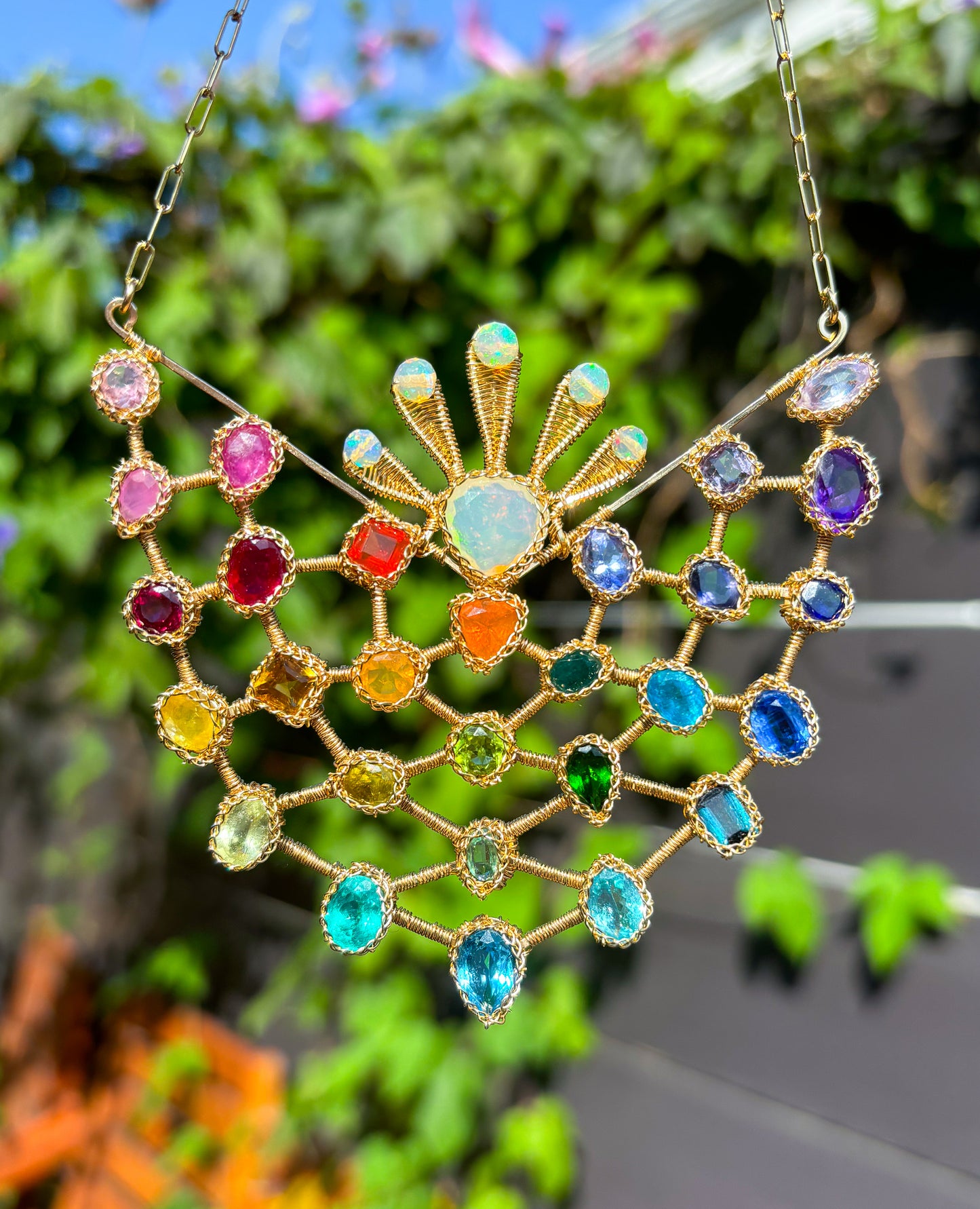 Rainbow Matrix Art Collar