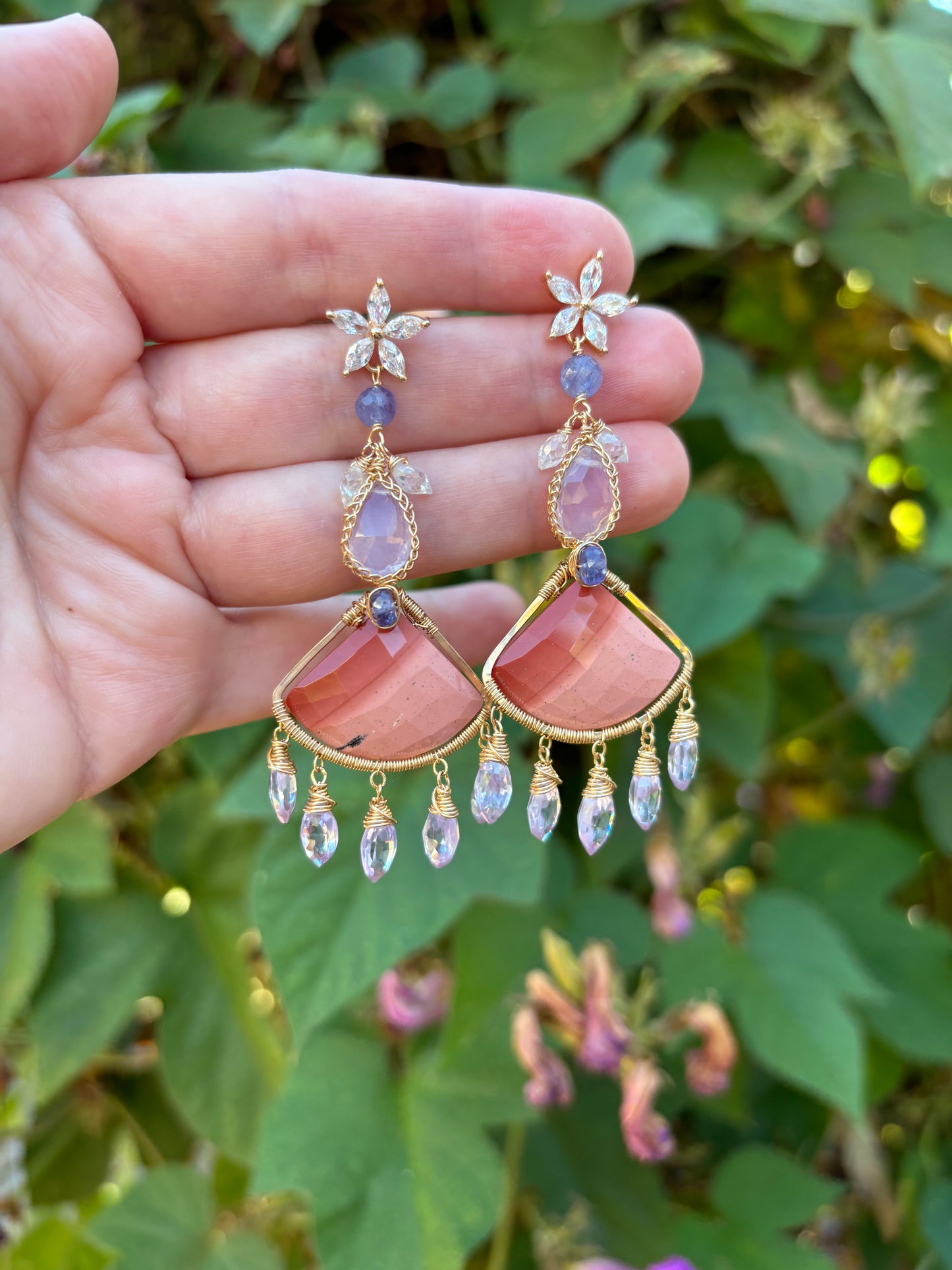 Jasper and Lavender Quartz Earrings