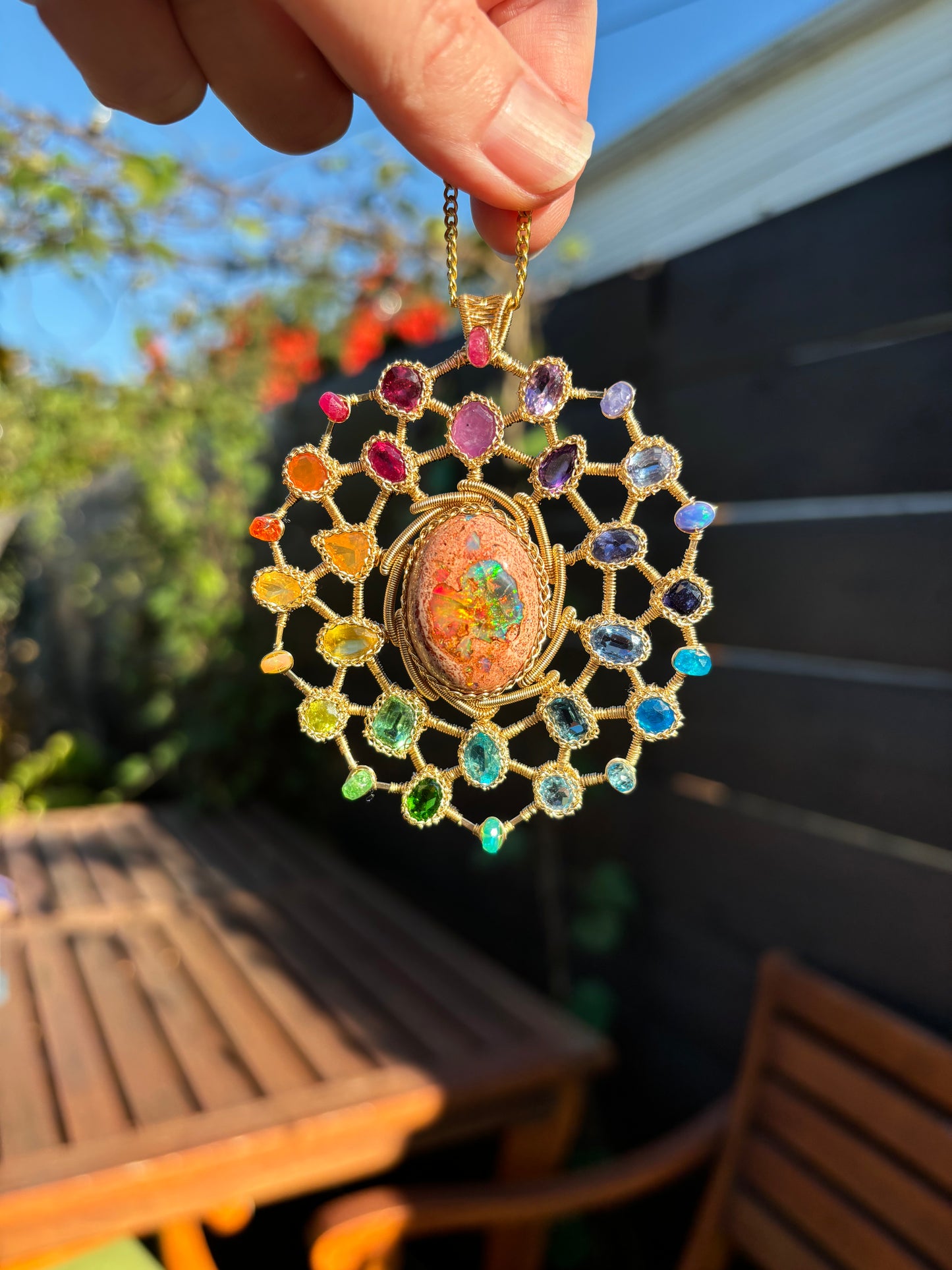 Epic Rainbow Snowflake Pendant