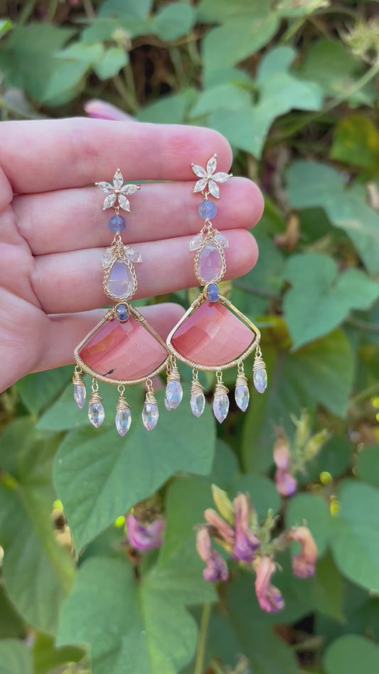 Jasper and Lavender Quartz Earrings